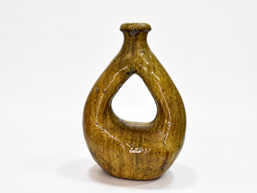 Tamegroute Moroccan Cut-Out Ceramic Vase